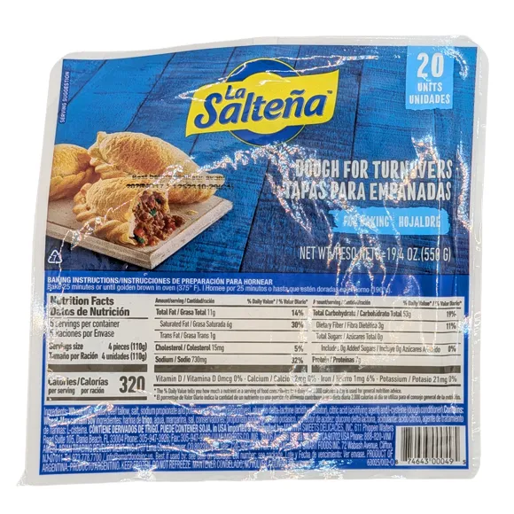 LA SALTENA TAPA EMP. HOJALD. 550gr